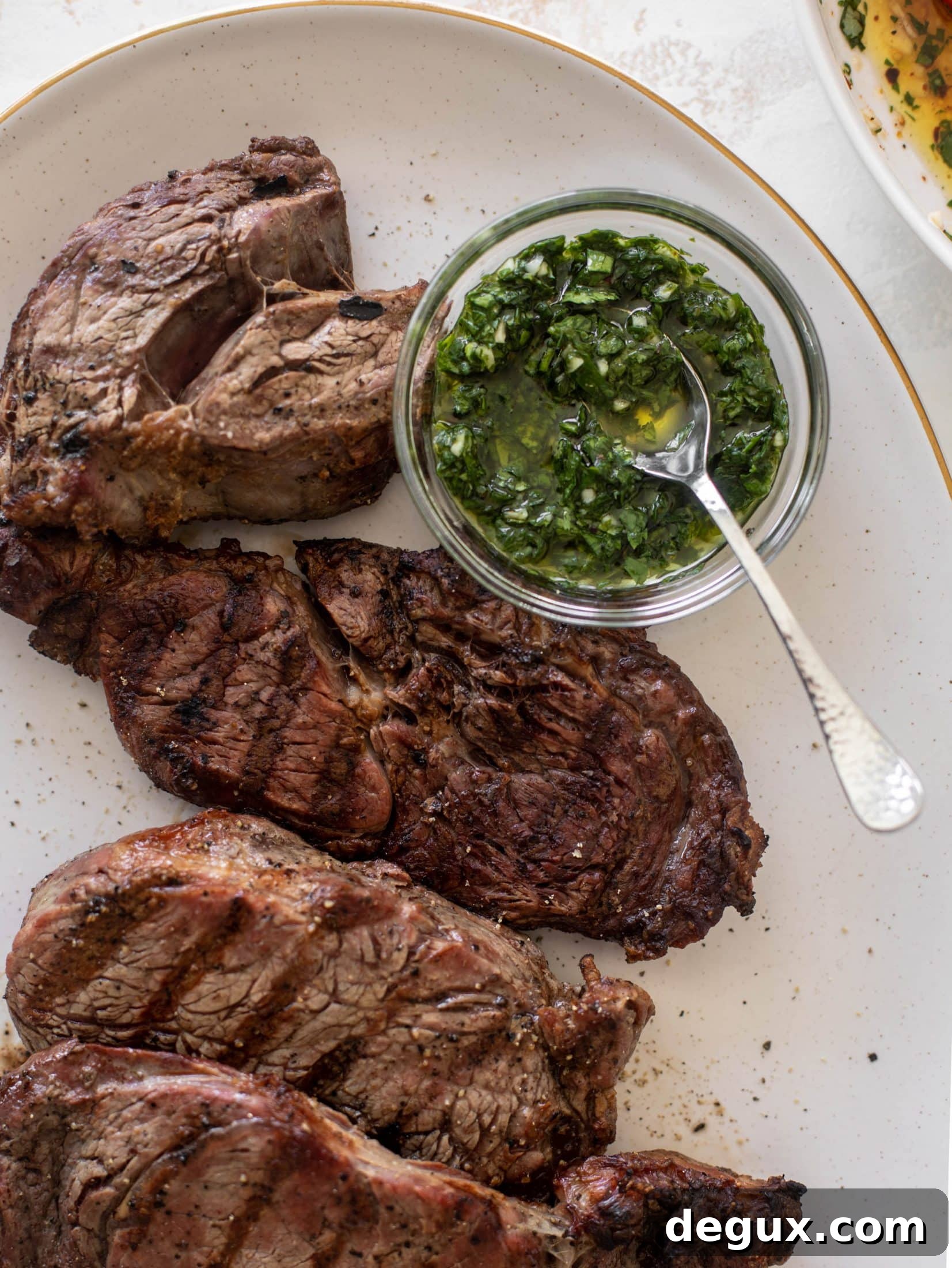 Grilled Steak with Spicy Marinated Tomatoes and Chimichurri 6 grilled steak with spicy marinated tomatoes