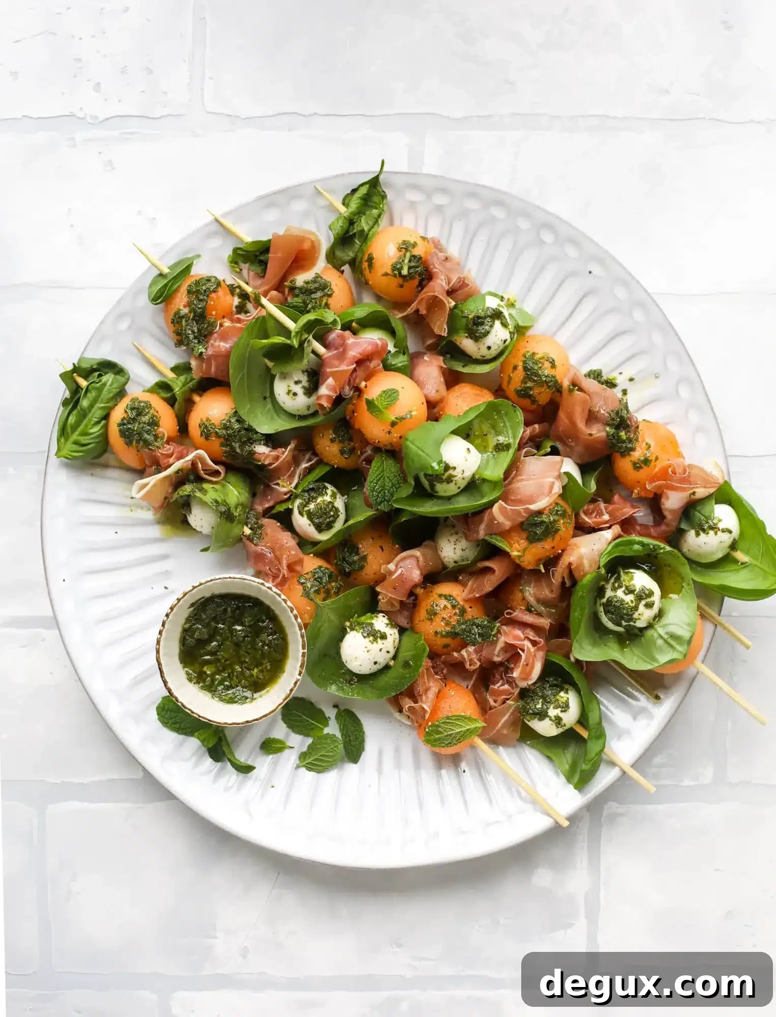 Cantaloupe prosciutto skewers