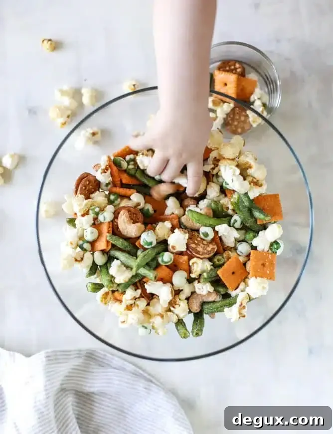 Snack mix in a bowl