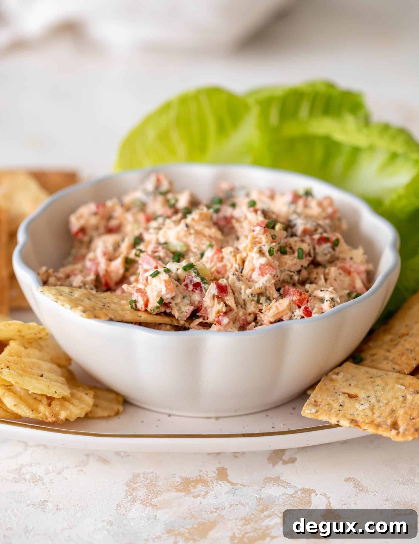Salmon spread on crackers