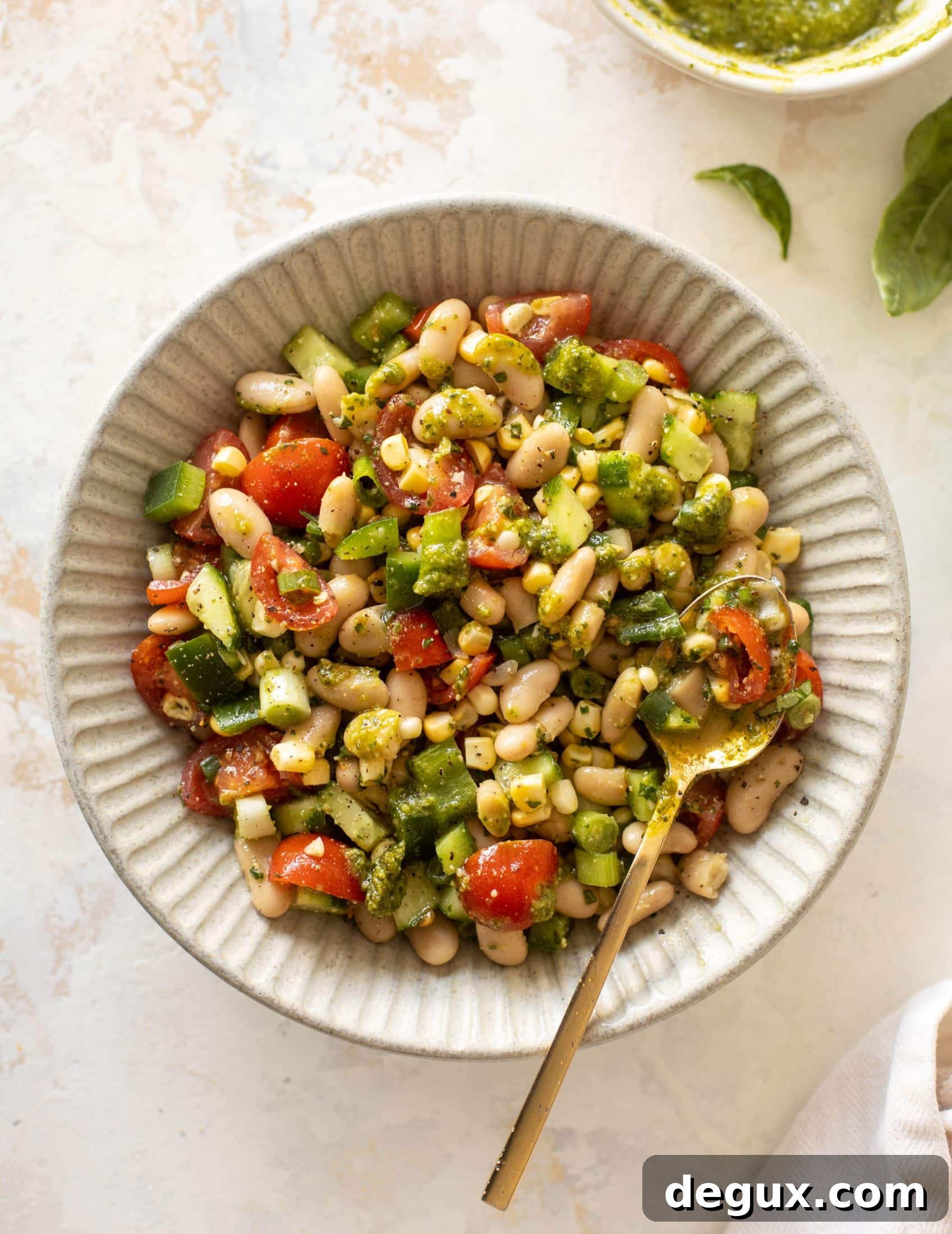 White bean salad in a bowl