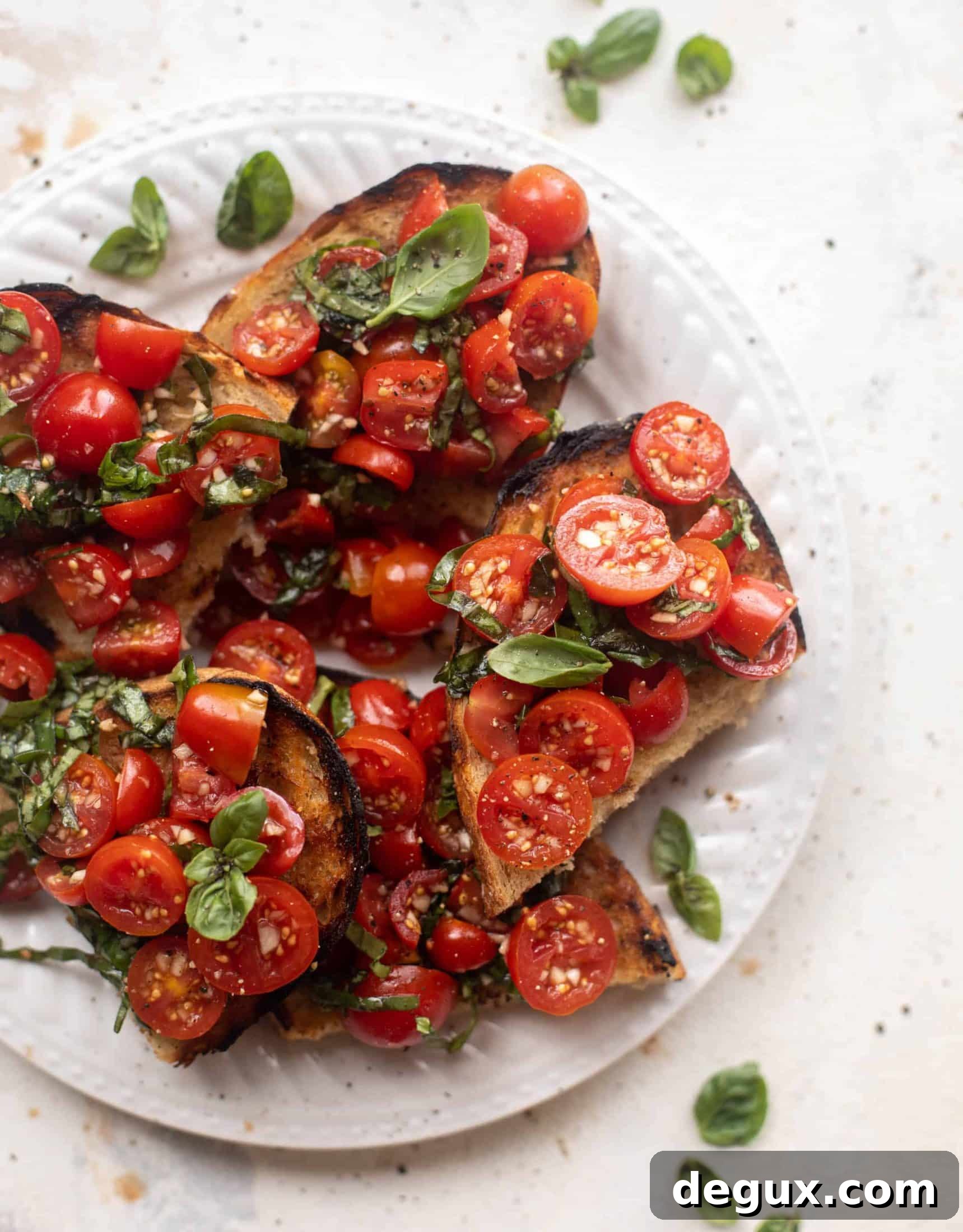 Grilled bruschetta ingredients