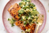 Grilled Salmon with Avocado and Sweet Corn Salsa Recipe