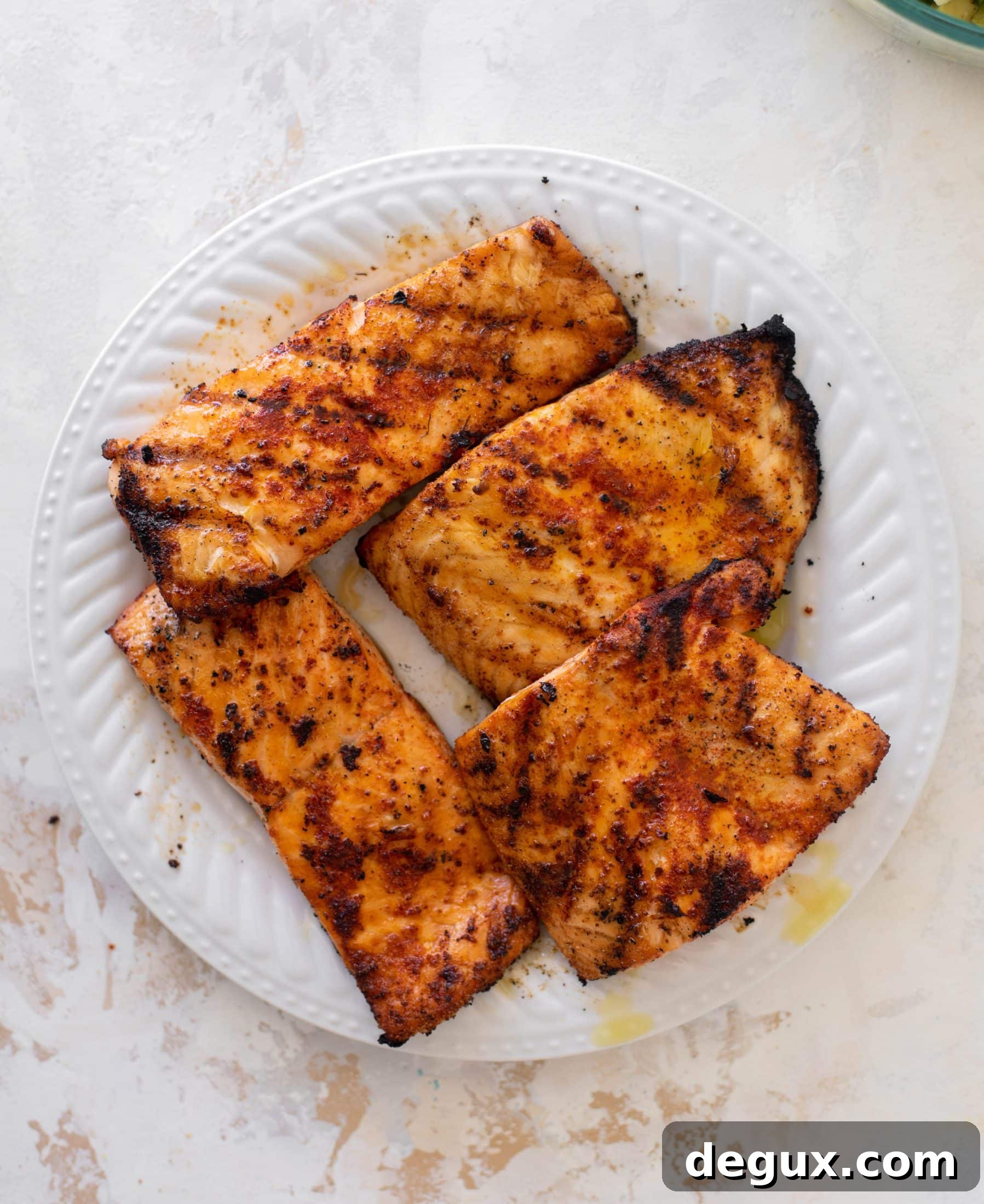 grilled salmon with avocado corn salsa