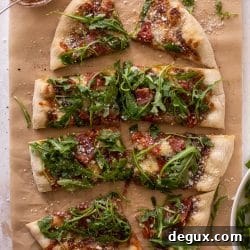 grilled prosciutto pizza with havarti and fig jam