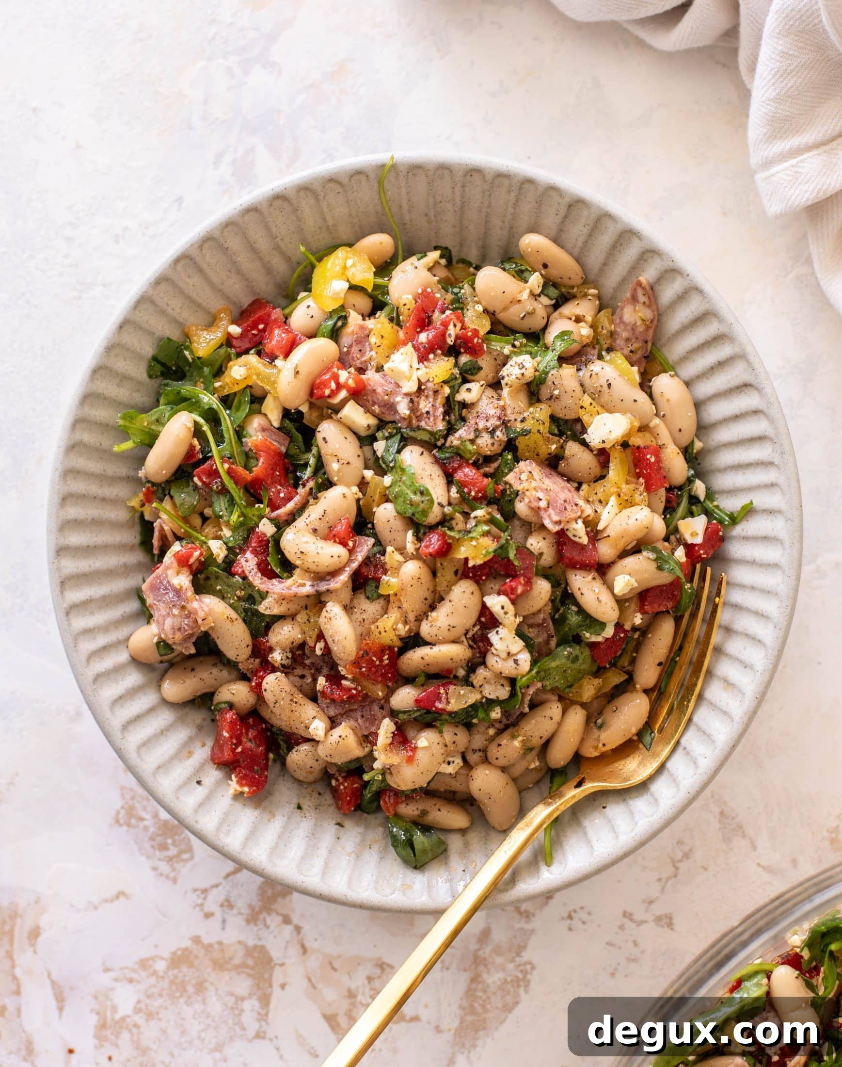 summer salami white bean salad