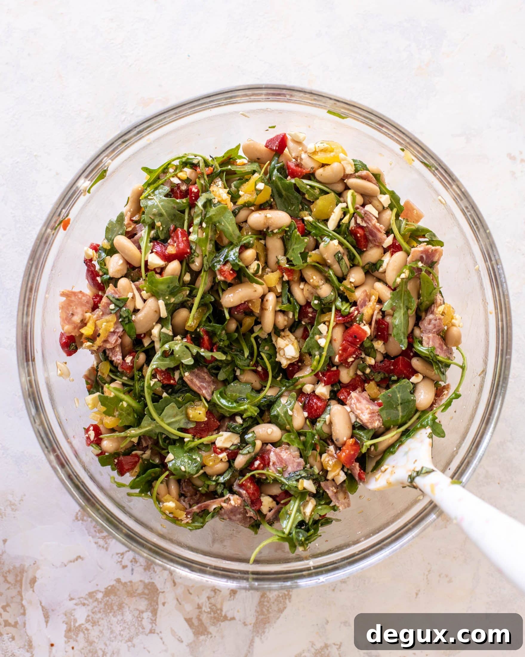 summer salami white bean salad