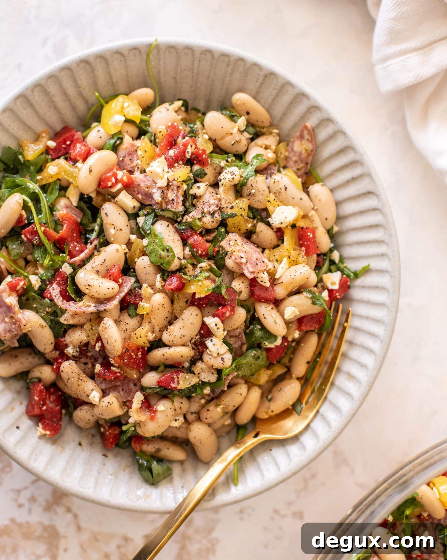 summer salami white bean salad
