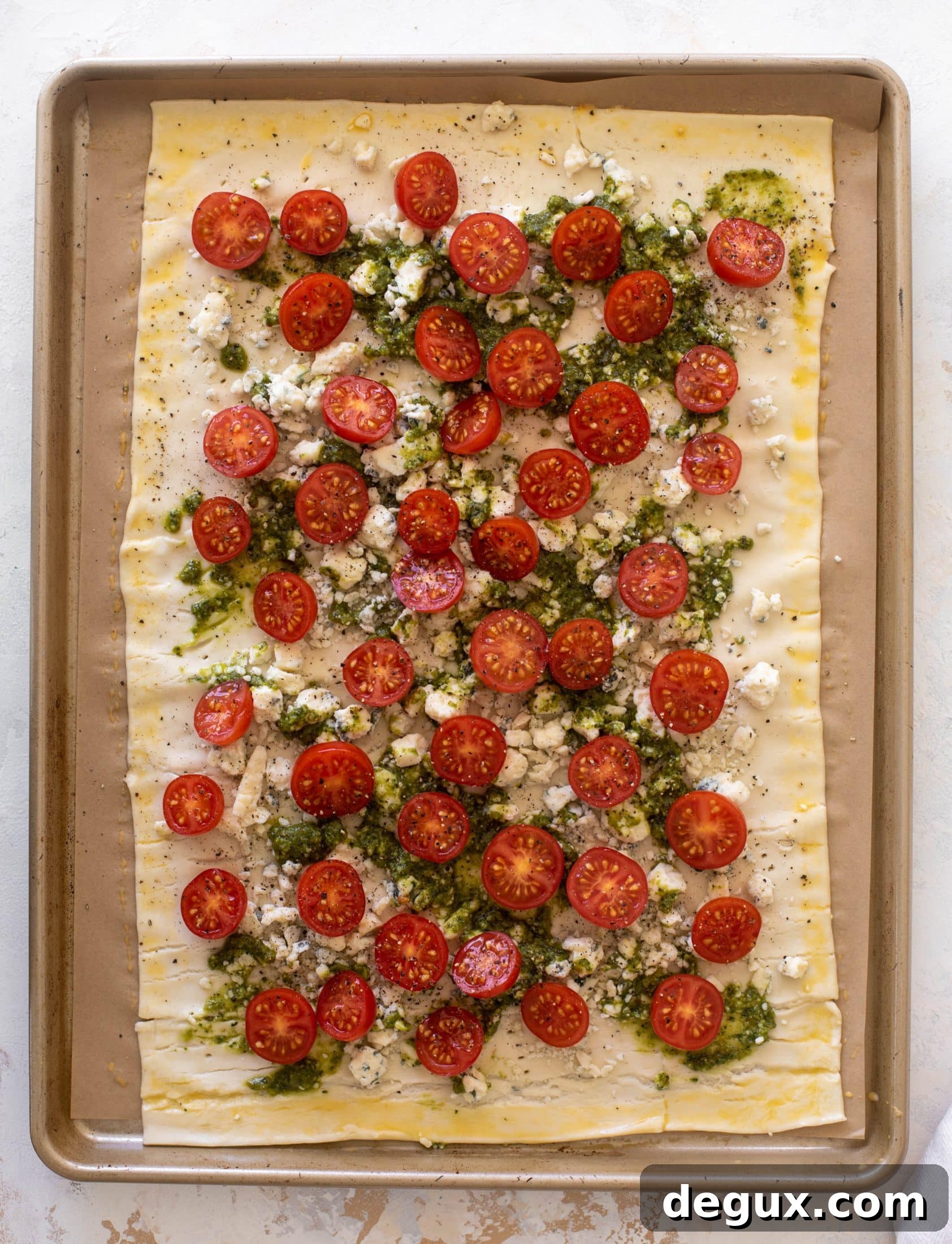 tomato basil blue cheese tart