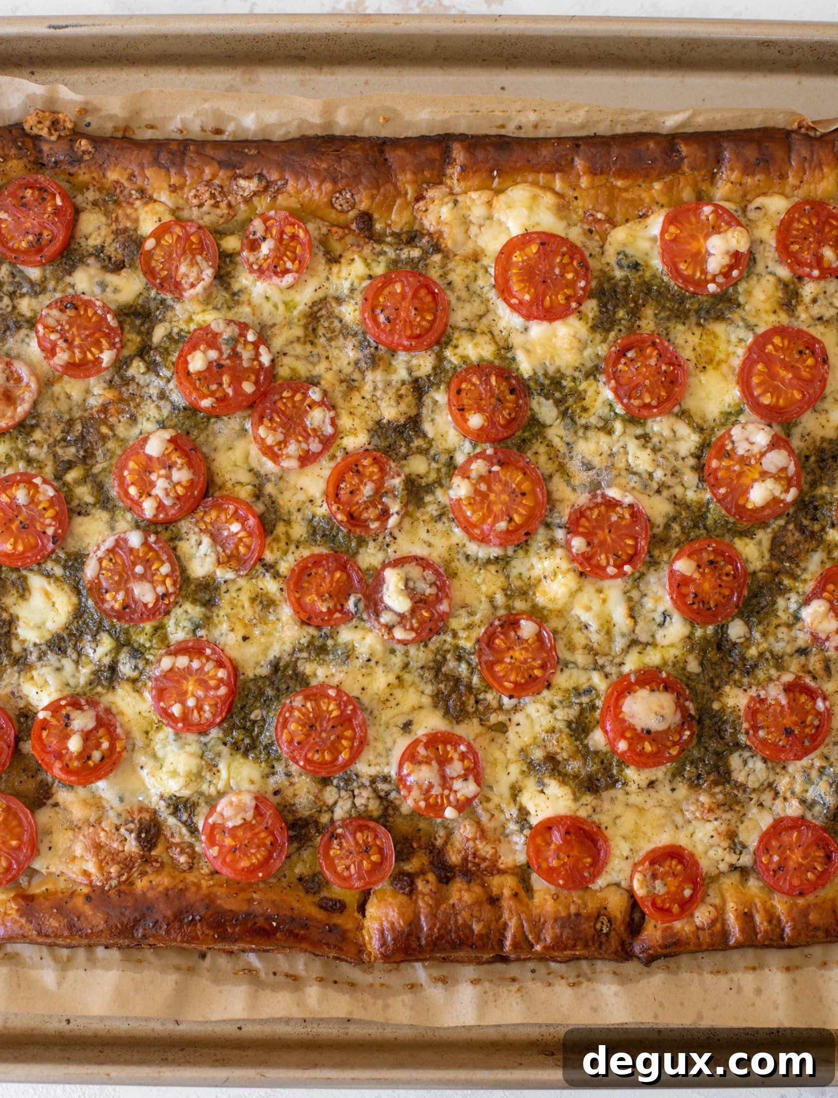 tomato basil blue cheese tart