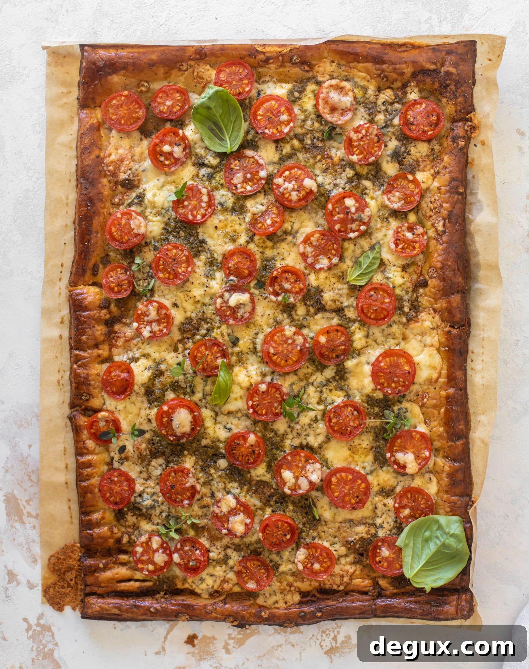 tomato basil blue cheese tart