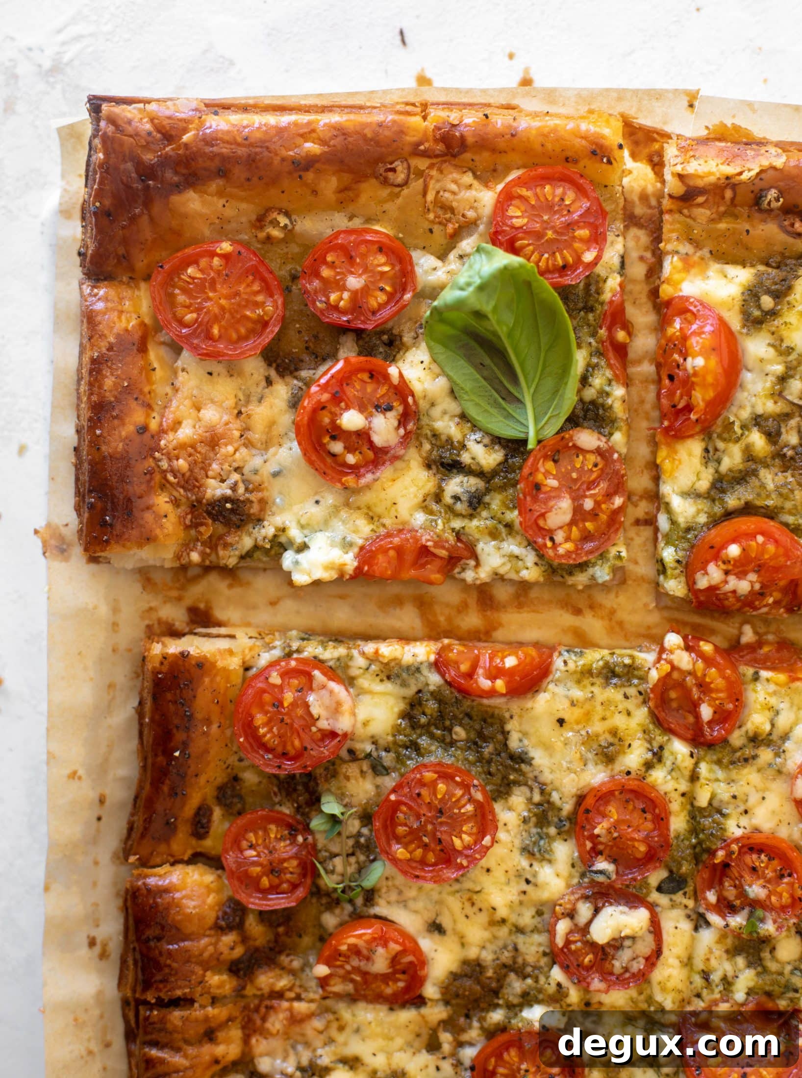 tomato basil blue cheese tart